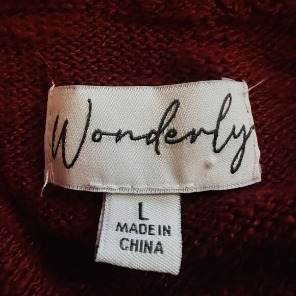 Wonderly Gourmet Red Soft Cozy Cowl Neck Pullover Sweater - Size Large - Picture 8 of 9